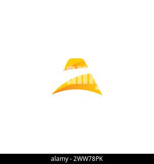Letter A Logo Symbol With Orange Color. A Initial Logo Stock Vector