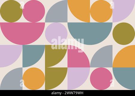 Minimalistic abstract background with various geometric shapes. Simple vector pattern. Trendy colorful design for web banner, branding package Stock Vector