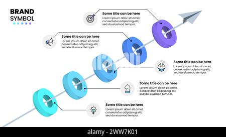 Infographic template with icons and 5 options or steps. Rings. Can be used for workflow layout, diagram, banner, webdesign. Vector illustration Stock Vector