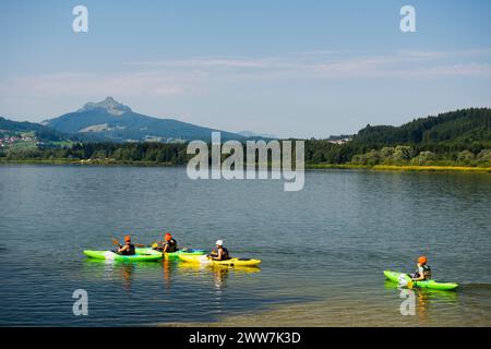 Kayaks, Lake Ammer, near Herrsching am Lake Ammer, Fuenfseenland, Upper Bavaria, Bavaria, Germany Stock Photo