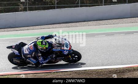 Barcelona, Spain. 22nd Mar, 2024. Autodromo Di Barcellona 22-24 Marzo 2024 during Pirelli Catalunya Round - Round 2 - Free Practice and Qualifications, World SuperBike - SBK race in Barcelona, Spain, March 22 2024 Credit: Independent Photo Agency/Alamy Live News Stock Photo