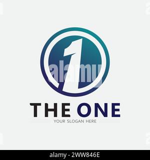 Number one logo and Vector Number design Stock Images Illustration Stock Vector