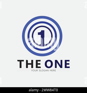 Number one logo and Vector Number design Stock Images Illustration Stock Vector