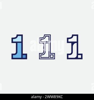 Number one logo and Vector Number design Stock Images Illustration Stock Vector