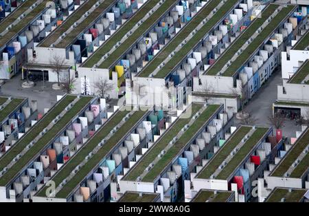 Munich, Germany. 22nd Mar, 2024. The former Olympic village of the 1972 Summer Games. This part is now used as student accommodation. Credit: Sven Hoppe/dpa/Alamy Live News Stock Photo