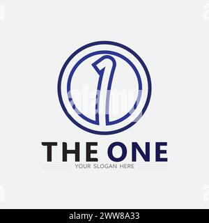 Number one logo and Vector Number design Stock Images Illustration Stock Vector