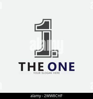 Number one logo and Vector Number design Stock Images Illustration Stock Vector