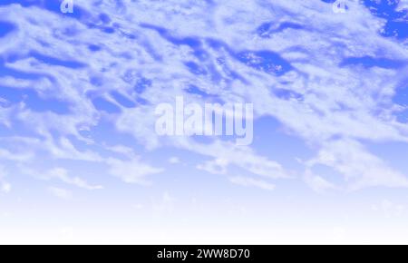 graduated blue white abstract background with clouds and waves Stock Photo