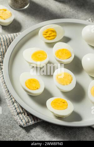 Healthy Cooked Hard Boiled Eggs Ready to Eat Stock Photo