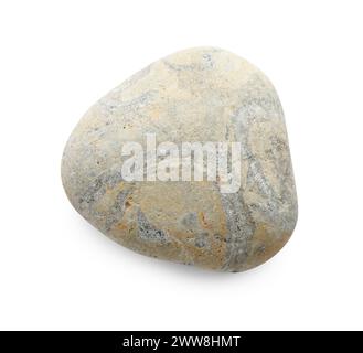 One light stone isolated on white, top view Stock Photo