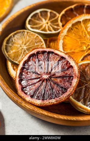 Healthy Dried Dehydrated Citrus Fruit with Oranges LIme and Lemons Stock Photo
