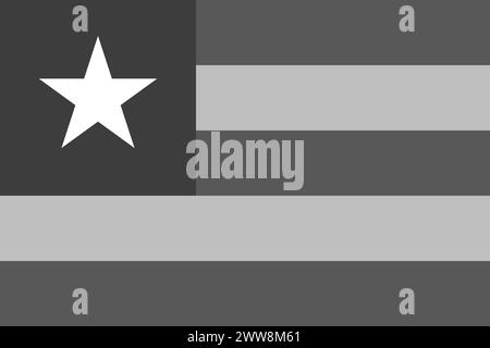 Togo flag - greyscale monochrome vector illustration. Flag in black and white Stock Vector