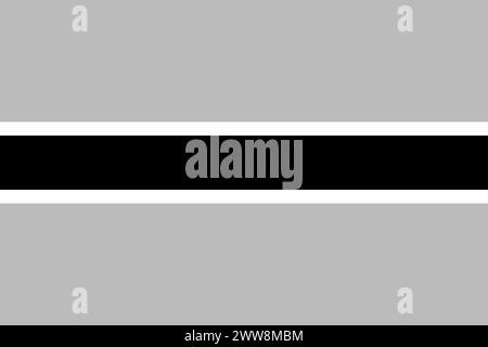 Botswana flag - greyscale monochrome vector illustration. Flag in black and white Stock Vector