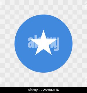 Somalia flag - circle vector flag isolated on checkerboard transparent background Stock Vector