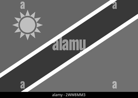 Namibia flag - greyscale monochrome vector illustration. Flag in black and white Stock Vector