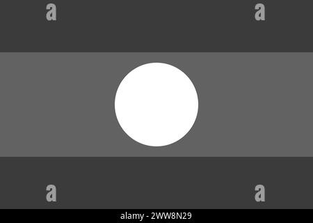 Laos flag - greyscale monochrome vector illustration. Flag in black and white Stock Vector