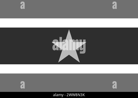 Suriname flag - greyscale monochrome vector illustration. Flag in black and white Stock Vector