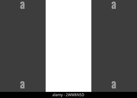 Peru flag - greyscale monochrome vector illustration. Flag in black and white Stock Vector