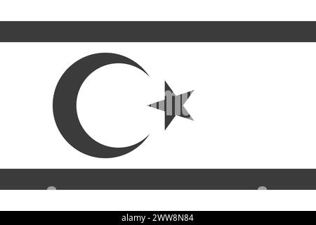 Northern Cyprus flag - greyscale monochrome vector illustration. Flag in black and white Stock Vector