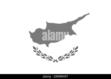 Cyprus flag - greyscale monochrome vector illustration. Flag in black and white Stock Vector