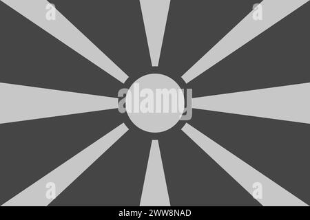 North Macedonia flag - greyscale monochrome vector illustration. Flag in black and white Stock Vector