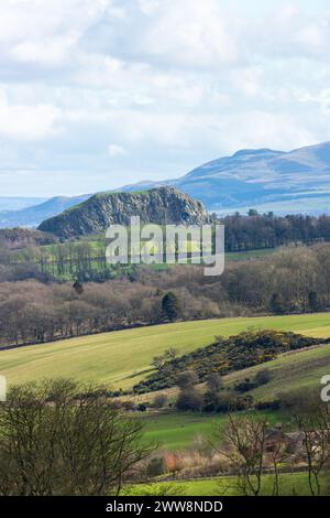 Binny Craig a small rock outcrop near Broxburn. Stock Photo