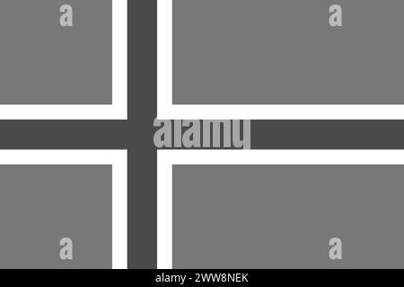 Iceland flag - greyscale monochrome vector illustration. Flag in black and white Stock Vector