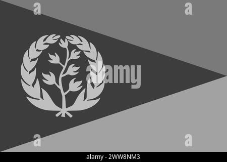 Eritrea flag - greyscale monochrome vector illustration. Flag in black and white Stock Vector
