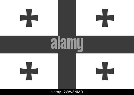 Georgia flag - greyscale monochrome vector illustration. Flag in black and white Stock Vector