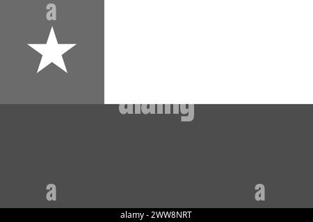 Chile flag - greyscale monochrome vector illustration. Flag in black and white Stock Vector