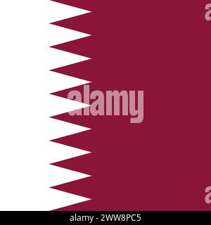 Qatar flag - solid flat vector square with sharp corners. Stock Vector
