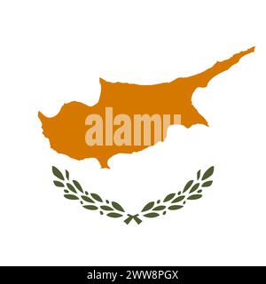 Cyprus flag - solid flat vector square with sharp corners. Stock Vector