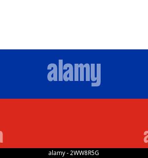 Russia flag - solid flat vector square with sharp corners. Stock Vector