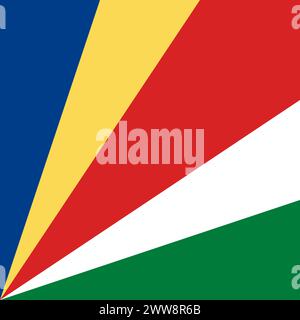 Seychelles flag - solid flat vector square with sharp corners. Stock Vector