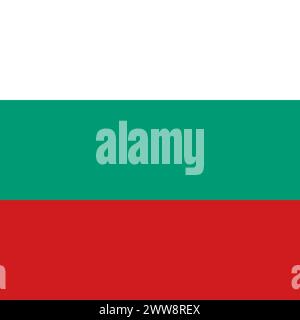 Bulgaria flag - solid flat vector square with sharp corners. Stock Vector