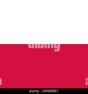 Poland flag - solid flat vector square with sharp corners. Stock Vector