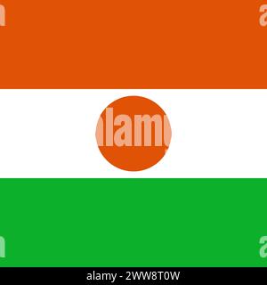 Niger flag - solid flat vector square with sharp corners. Stock Vector