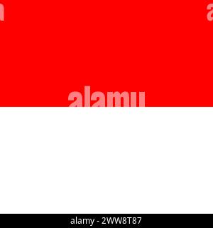 Indonesia flag - solid flat vector square with sharp corners. Stock Vector