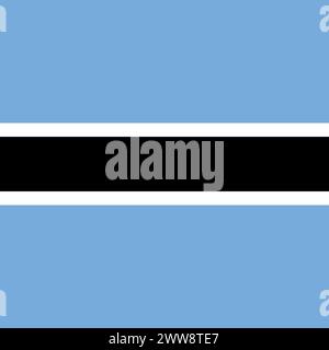 Botswana flag - solid flat vector square with sharp corners. Stock Vector
