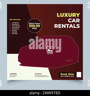 Car rent Brochure Flyer design Layout template Stock Vector