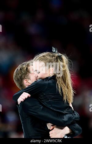 Milla Ruud REITAN & Nikolaj MAJOROV (SWE), at Kiss & Cry, during Ice