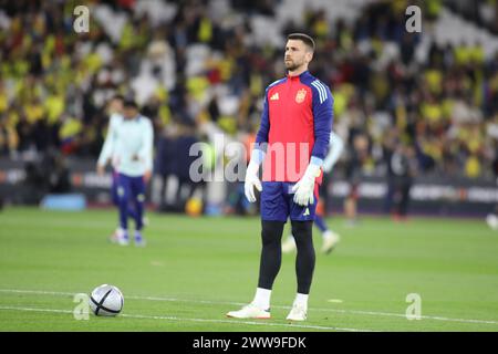 London, UK. 22nd Mar, 2024. London, England, March 22nd 2024: Unai Simon (23 Spain) warming up during the International friendly game between Spain and Colombia at the London Stadium in London, England (Alexander Canillas/SPP) Credit: SPP Sport Press Photo. /Alamy Live News Stock Photo