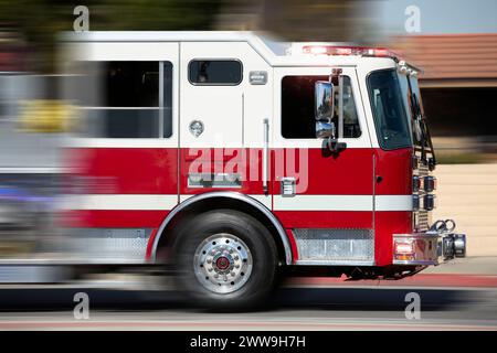 Fire Rescue Responding Fire Rescue Truck responding at the Fire Alarm Stock Photo - Alamy