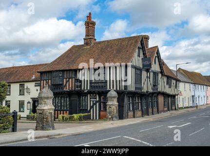 Colchester, Essex, UK – March 18 2024. Exterior of the Old Siege House bar and brasserie, a Tudor style building in the town centre Stock Photo