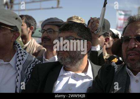 Sanaa, Yemen. 22 Mar, 2024. YEMEN. Houthi supporters protest against the US and Israel Credit: Hamza Ali/Alamy Live News Stock Photo