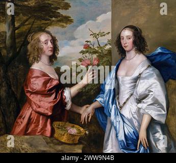 The Cheeke Sisters.  Anthony van Dyck.  c 1640. Stock Photo