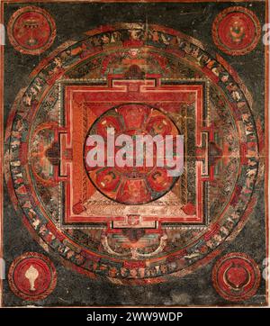 Mandala, late 1400s. Nepal. Color on cloth Stock Photo