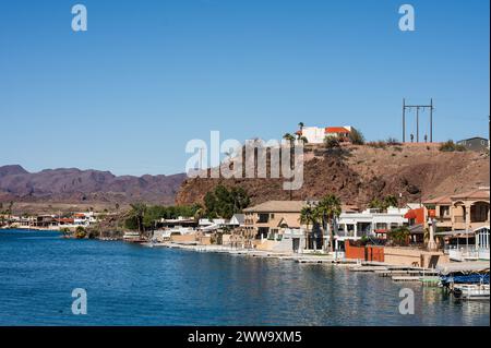 Campgrounds and resorts along the Colorado River below the Parker Dam.  California - Arizona border. Stock Photo