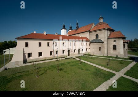 Church of the Assumption of the Blessed Virgin Mary in Hebdow, monastery, Poland Stock Photo