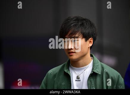 MELBOURNE, AUSTRALIA 25 February 2024. Pictured: 22 Yuki Tsunoda (JPN) Visa Cash App RB F1 Team in the paddock at the FIA Formula 1 Rolex Australian Grand Prix 2024 3rd round from 22nd to 24th March at the Albert Park Street Circuit, Melbourne, Australia. Credit: Karl Phillipson/Alamy Live News Stock Photo